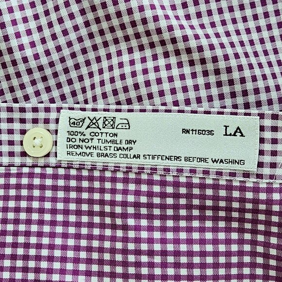 Charles Tyrwhitt Shirt Mens 15.5 M Slim Fit French Cuff Plaid LS Buttons Dressy - Picture 5 of 16